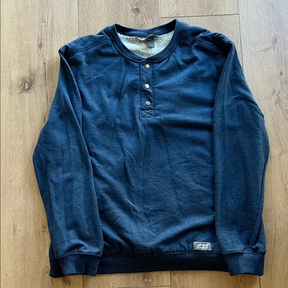 Eddie Bauer Men's large Black Henley Shirt - Picture 1 of 10